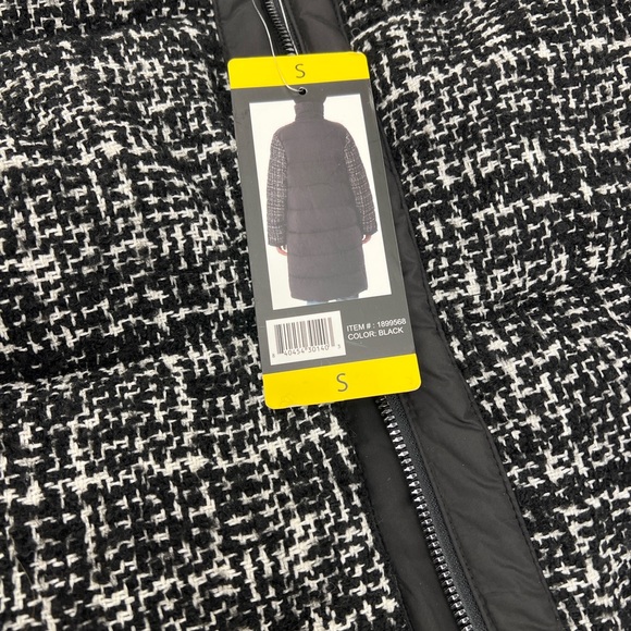Bernardo Black and Gray Tweed Puffer Jacket - Picture 4 of 6